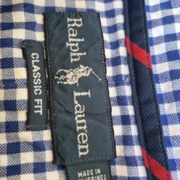 Classic Men's Blue Gingham by Ralph Lauren Polo~ Never worn - Picture 3 of 4